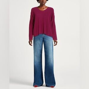 NEW Eileen Fisher V-Neck Sweater in Rich Burgundy 2X